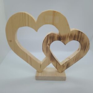 Holz-Herz doppel
